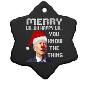 Joe Biden Ugly Christmas Sweater For And Funny Ugly Cute Gift Ceramic Star Ornament