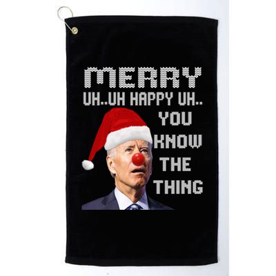 Joe Biden Ugly Christmas Sweater For And Funny Ugly Cute Gift Platinum Collection Golf Towel