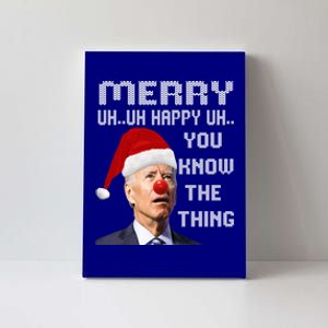 Joe Biden Ugly Christmas Sweater For And Funny Ugly Cute Gift Canvas