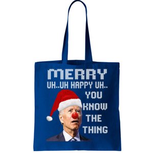 Joe Biden Ugly Christmas Sweater For And Funny Ugly Cute Gift Tote Bag