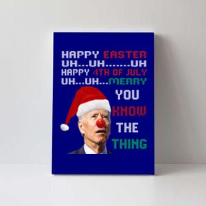 Joe Biden Ugly Christmas Sweater And Funny Ugly Gift Canvas