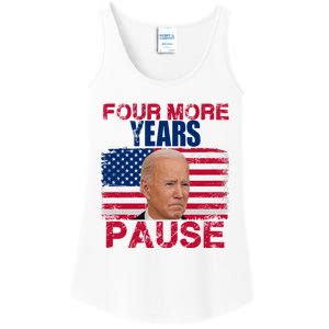 Joe Biden Us Flag Funny Quote Saying Four More Years Pause Ladies Essential Tank