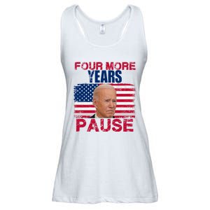 Joe Biden Us Flag Funny Quote Saying Four More Years Pause Ladies Essential Flowy Tank