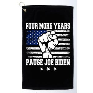 Joe Biden Us Flag Funny Quote Saying Four More Years Pause Platinum Collection Golf Towel