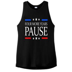 Joe Biden Us Flag Funny Quote Saying Four More Years Pause Ladies PosiCharge Tri-Blend Wicking Tank