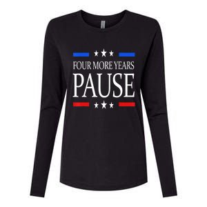 Joe Biden Us Flag Funny Quote Saying Four More Years Pause Womens Cotton Relaxed Long Sleeve T-Shirt