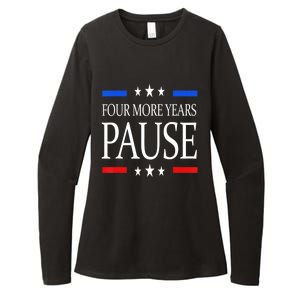 Joe Biden Us Flag Funny Quote Saying Four More Years Pause Womens CVC Long Sleeve Shirt