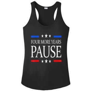 Joe Biden Us Flag Funny Quote Saying Four More Years Pause Ladies PosiCharge Competitor Racerback Tank