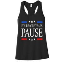 Joe Biden Us Flag Funny Quote Saying Four More Years Pause Women's Racerback Tank