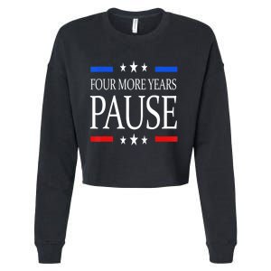 Joe Biden Us Flag Funny Quote Saying Four More Years Pause Cropped Pullover Crew