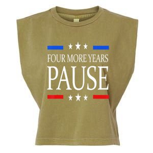 Joe Biden Us Flag Funny Quote Saying Four More Years Pause Garment-Dyed Women's Muscle Tee