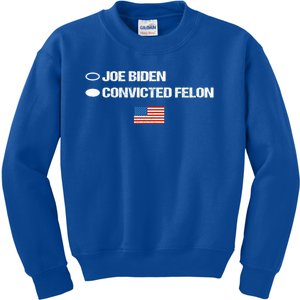 Joe Biden Vs Convicted Felon American Flag Ballot Paper Vote Gift Kids Sweatshirt