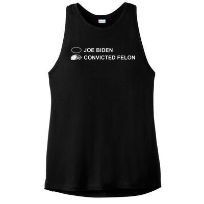 Joe Biden Vs Convicted Felon Funny Ballot Paper Voting Humor Ladies PosiCharge Tri-Blend Wicking Tank