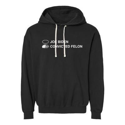 Joe Biden Vs Convicted Felon Funny Ballot Paper Voting Humor Garment-Dyed Fleece Hoodie
