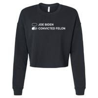 Joe Biden Vs Convicted Felon Funny Ballot Paper Voting Humor Cropped Pullover Crew