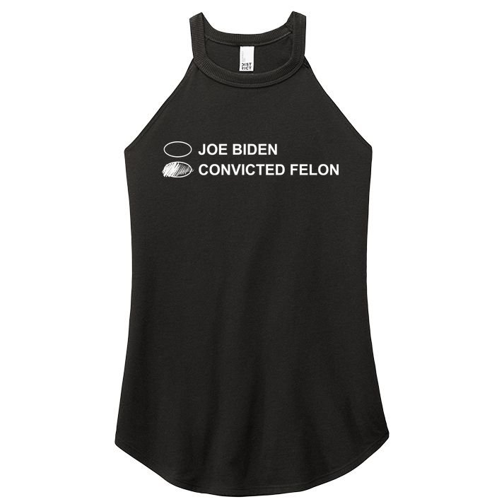 Joe Biden Vs Convicted Felon Funny Ballot Paper Voting Humor Women's Perfect Tri Rocker Tank