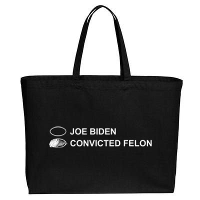 Joe Biden Vs Convicted Felon Funny Ballot Paper Voting Humor Cotton Canvas Jumbo Tote