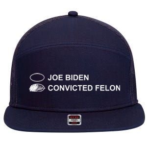 Joe Biden Vs Convicted Felon Funny Ballot Paper Voting Humor 7 Panel Mesh Trucker Snapback Hat