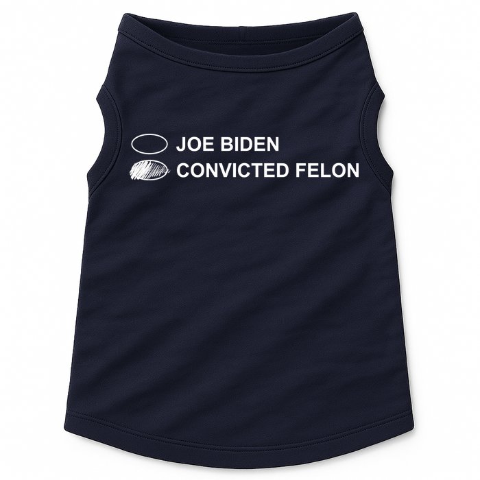 Joe Biden Vs Convicted Felon Funny Ballot Paper Voting Humor Doggie Tank