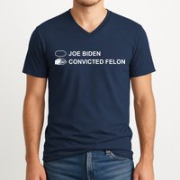 Joe Biden Vs Convicted Felon Funny Ballot Paper Voting Humor V-Neck T-Shirt