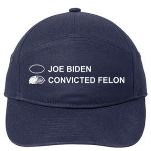 Joe Biden Vs Convicted Felon Funny Ballot Paper Voting Humor 7-Panel Snapback Hat