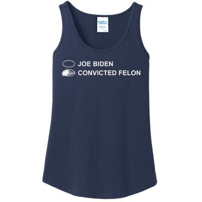 Joe Biden Vs Convicted Felon Funny Ballot Paper Voting Humor Ladies Essential Tank