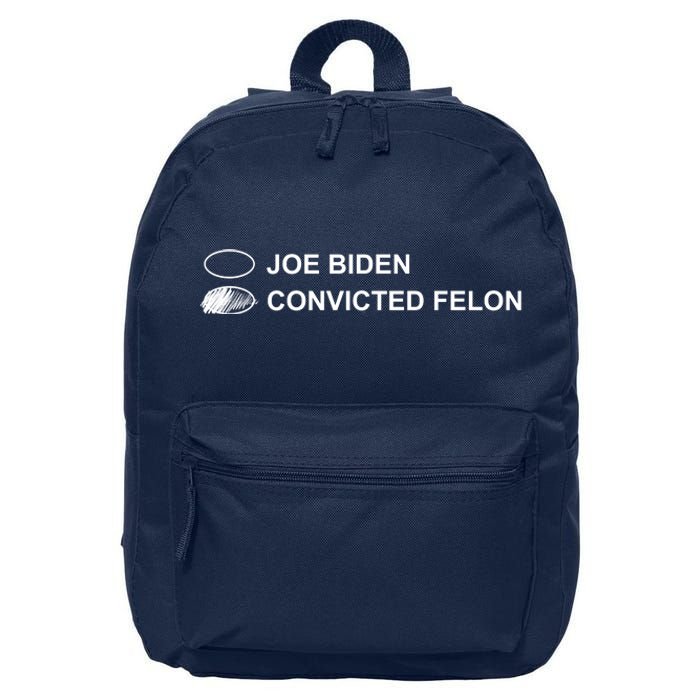 Joe Biden Vs Convicted Felon Funny Ballot Paper Voting Humor 16 in Basic Backpack