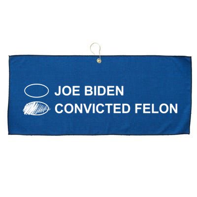 Joe Biden Vs Convicted Felon Funny Ballot Paper Voting Humor Large Microfiber Waffle Golf Towel