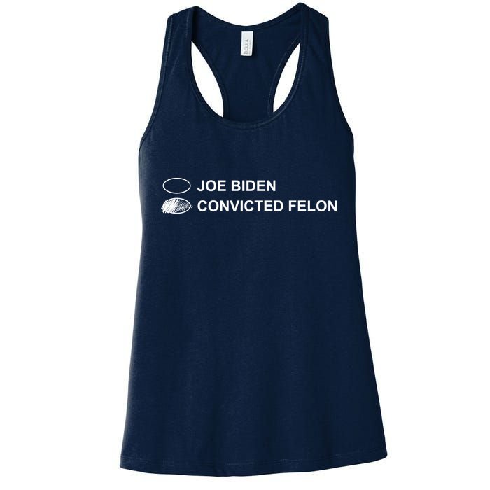 Joe Biden Vs Convicted Felon Funny Ballot Paper Voting Humor Womens Tank Top