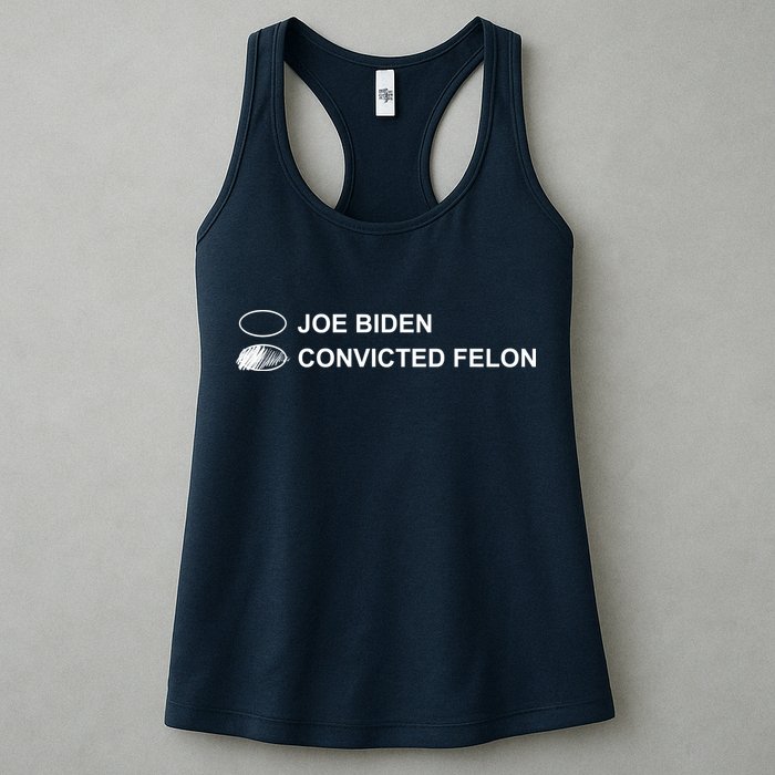 Joe Biden Vs Convicted Felon Funny Ballot Paper Voting Humor Womens Tank Top