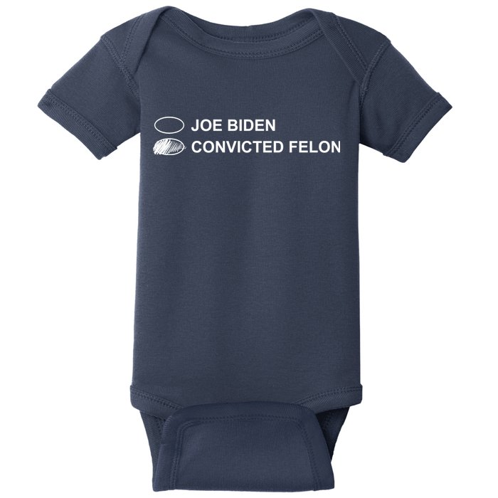 Joe Biden Vs Convicted Felon Funny Ballot Paper Voting Humor Baby Bodysuit