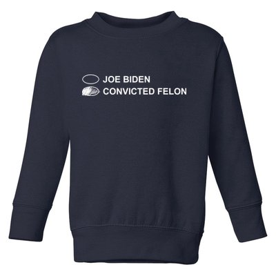Joe Biden Vs Convicted Felon Funny Ballot Paper Voting Humor Toddler Sweatshirt