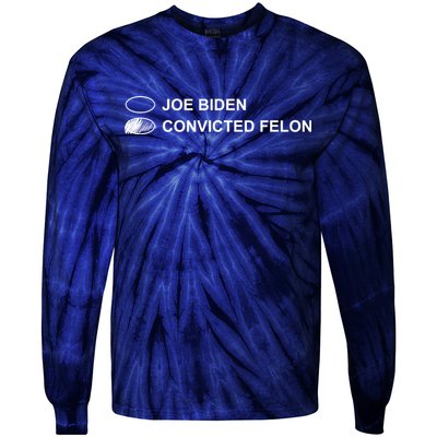 Joe Biden Vs Convicted Felon Funny Ballot Paper Voting Humor Tie-Dye Long Sleeve Shirt