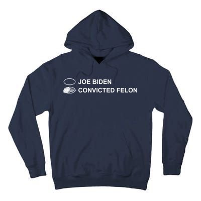 Joe Biden Vs Convicted Felon Funny Ballot Paper Voting Humor Tall Hoodie