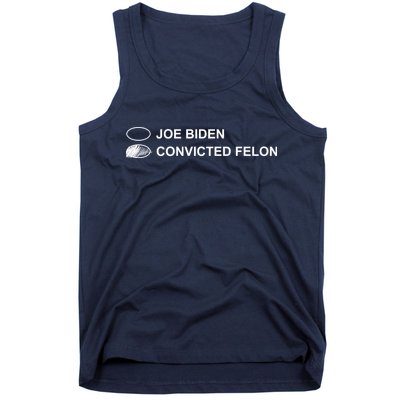 Joe Biden Vs Convicted Felon Funny Ballot Paper Voting Humor Tank Top