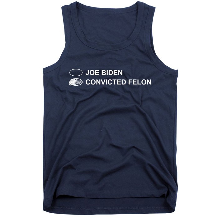 Joe Biden Vs Convicted Felon Funny Ballot Paper Voting Humor Tank Top