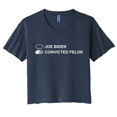 Joe Biden Vs Convicted Felon Funny Ballot Paper Voting Humor Crop Top