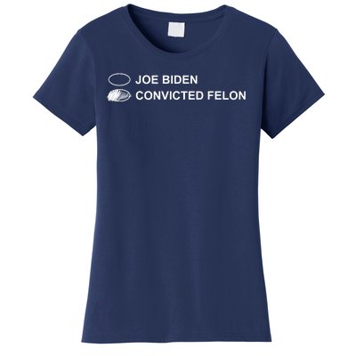 Joe Biden Vs Convicted Felon Funny Ballot Paper Voting Humor Women's T-Shirt