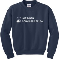 Joe Biden Vs Convicted Felon Funny Ballot Paper Voting Humor Kids Sweatshirt
