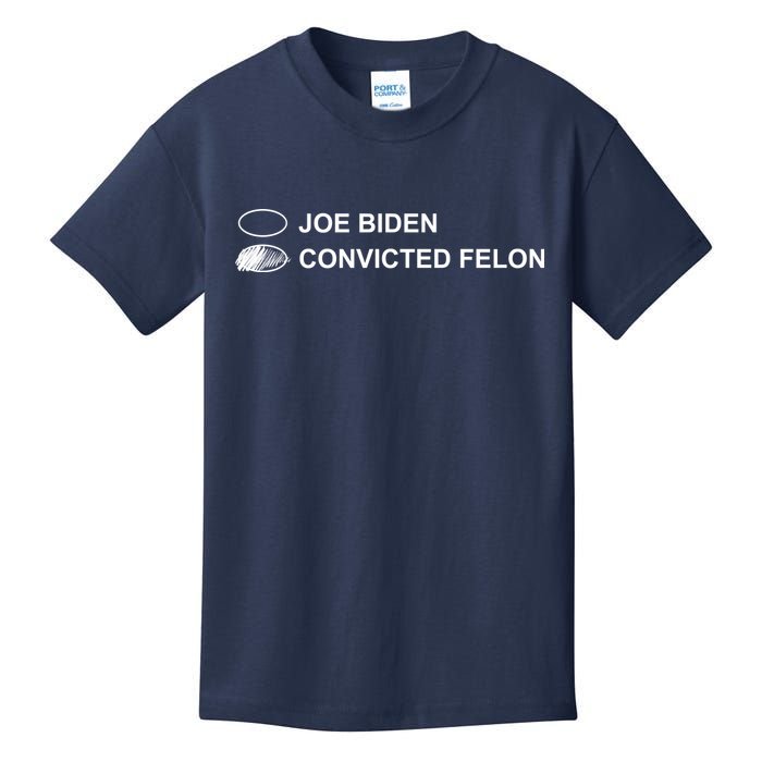 Joe Biden Vs Convicted Felon Funny Ballot Paper Voting Humor Kids T-Shirt