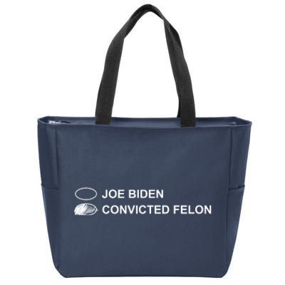 Joe Biden Vs Convicted Felon Funny Ballot Paper Voting Humor Zip Tote Bag