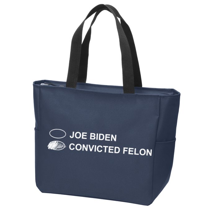 Joe Biden Vs Convicted Felon Funny Ballot Paper Voting Humor Zip Tote Bag