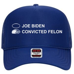 Joe Biden Vs Convicted Felon Funny Ballot Paper Voting Humor High Crown Mesh Back Trucker Hat