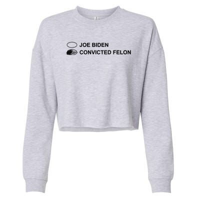 Joe Biden Vs Convicted Felon Funny Ballot Paper Voting Humor Cropped Pullover Crew