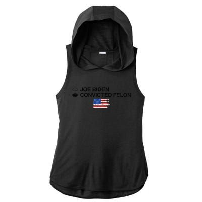 Joe Biden Vs Convicted Felon Funny Ballot Paper Voting Humor Ladies PosiCharge Tri-Blend Wicking Draft Hoodie Tank