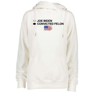 Joe Biden Vs Convicted Felon Funny Ballot Paper Voting Humor Womens Funnel Neck Pullover Hood