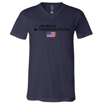 Joe Biden Vs Convicted Felon Funny Ballot Paper Voting Humor V-Neck T-Shirt