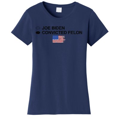 Joe Biden Vs Convicted Felon Funny Ballot Paper Voting Humor Women's T-Shirt