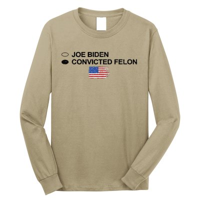 Joe Biden Vs Convicted Felon Funny Ballot Paper Voting Humor Long Sleeve Shirt