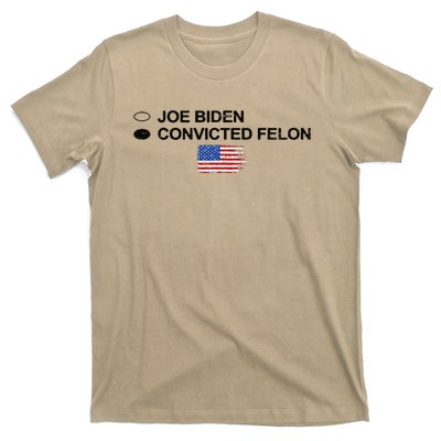 Joe Biden Vs Convicted Felon Funny Ballot Paper Voting Humor T-Shirt